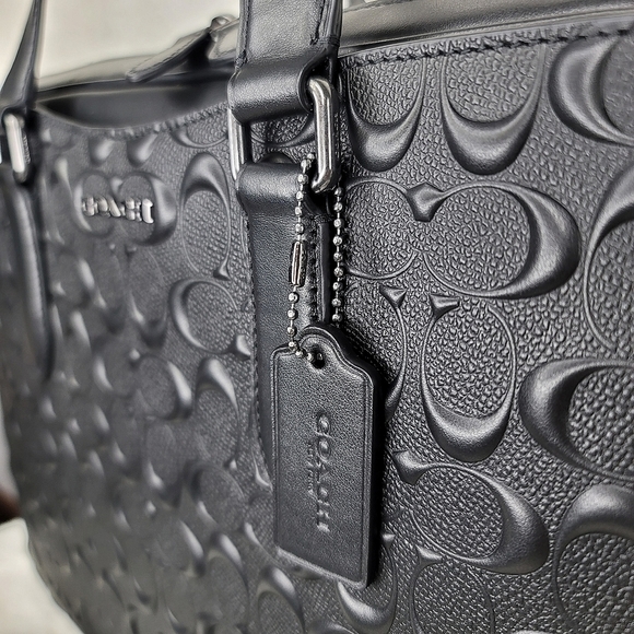 😘 NWT Coach 2 SET Laptop Bag Briefcase Wallet Designer Signature Embossed - Picture 2 of 14